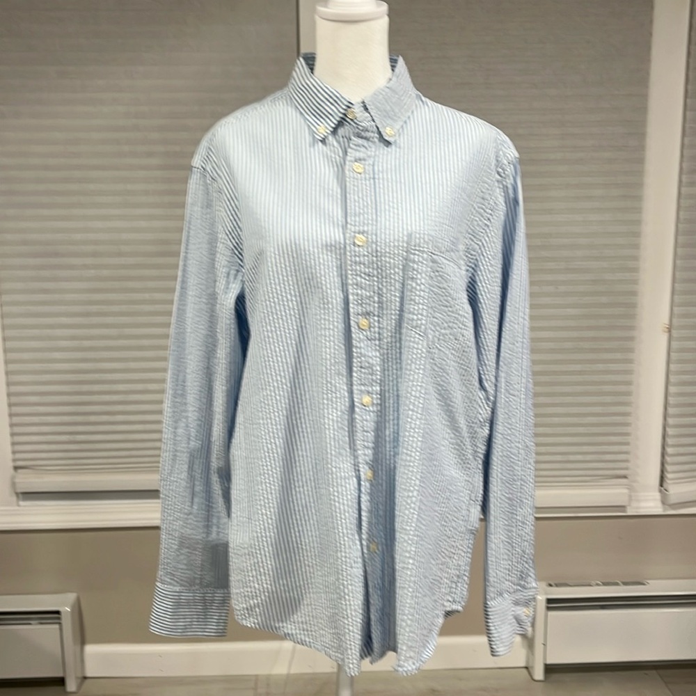 Jcrew men's seersucker Oxford button down
